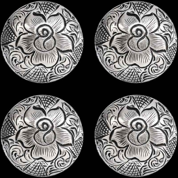 The Classic Rose Concho adds a touch of Western Beauty to your tack or outfit with our unique rose design in german silver.
